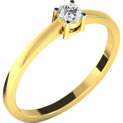 Złoty pierścionek z diamentem. Żółte pierścionki damskie marki Diamant Vendôme, z diamentem, złote. W wyprzedaży za 859,95 zł.