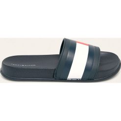 Tommy Hilfiger - Klapki dziecięce. Niebieskie sandały dziewczęce TOMMY HILFIGER, z materiału, bez zapięcia. Za 149,90 zł.
