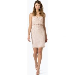 Lipsy - Sukienka damska, beżowy. Brązowe sukienki damskie marki Lipsy, z aplikacjami, eleganckie, bez kołnierzyka, bez rękawów. Za 599,95 zł.