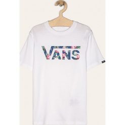 Vans - T-shirt dziecięcy 129-173 cm. Białe t-shirty chłopięce Vans, z nadrukiem, z bawełny, bez rękawów. Za 99,90 zł.