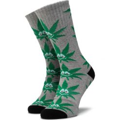 Skarpety Wysokie Unisex HUF - Green Buddy 3Pl Sock SK00446 r.OS Grey Heather. Szare skarpetki damskie HUF, bez wzorów, z bawełny. Za 69,00 zł.
