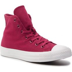 Trampki CONVERSE - Ctas Hi 163302C Rhubarb/Desert Peach/White. Czerwone półbuty damskie Converse, na co dzień, bez wzorów, z gumy, bez obcasa, na płaskiej podeszwie, bez zapięcia. W wyprzedaży za 219,00 zł.