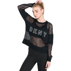 DKNY Bluza Czarny. Czarne bluzy damskie DKNY, l, z nadrukiem, z elastanu, sportowe, bez rękawów, bez kaptura. Za 395,95 zł.