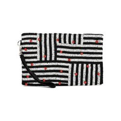 Kopertówki damskie: Kopertówka w kolorze biało-czarnym – (D)25 x (S)15 cm