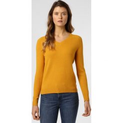 Franco Callegari - Damski sweter z wełny merino, żółty. Żółte swetry damskie Franco Callegari, s, bez wzorów, z wełny, eleganckie, bez rękawów, bez kaptura. Za 249,95 zł.