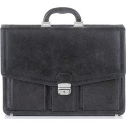 Skórzana teczka aktówka męska vintage czarna PAOLO PERUZZI GA319 - Czarny. Czarne aktówki męskie Paolo Peruzzi, w paski, ze skóry, vintage. Za 499,99 zł.
