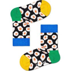 Happy Socks - Skarpetki dziecięce Sunny Side U. Czarne skarpetki dziewczęce Happy Socks, bez wzorów, z elastanu. Za 24,90 zł.