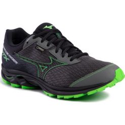 Buty MIZUNO - Wave Rider Gtx GORE-TEX J1GC187905 Gunmeta/Blk. Czarne buty sportowe męskie Mizuno, ze skóry ekologicznej, bez zapięcia, do biegania, mizuno wave, gore-tex. W wyprzedaży za 539,00 zł.