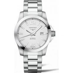 LONGINES Conquest L3.777.4.76.6. Szare, analogowe zegarki męskie LONGINES, srebrne. Za 4510,00 zł.