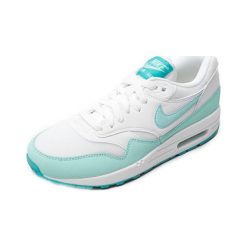 Nike WMNS AIR MAX 1 ESSENTIAL, 20 | BIEGANIE NSW | KOBIETY | LOW TOP | BIAŁY / ARTISAN TEAL-LT RETRO | 9.5. Białe topy damskie Nike, bez wzorów, bez kołnierzyka. W wyprzedaży za 380,53 zł.
