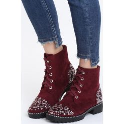 Bordowe Botki Call Me Dreamer. Czerwone botki damskie na obcasie marki Born2be. Za 79,99 zł.