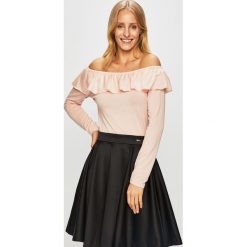 Liu Jo - Bluzka. Różowe bluzki damskie Liu Jo, s, bez wzorów, z elastanu, z włoskim kołnierzykiem. W wyprzedaży za 219,90 zł.