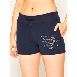 Szorty sportowe Superdry Track & Field W7110009A. Szare spodenki sportowe damskie Superdry, bez wzorów, z bawełny, sportowe. W wyprzedaży za 169,00 zł.