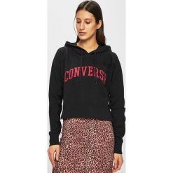 Converse - Bluza. Czarne bluzy damskie Converse, s, z nadrukiem, z bawełny, bez rękawów, z kapturem. W wyprzedaży za 239,90 zł.