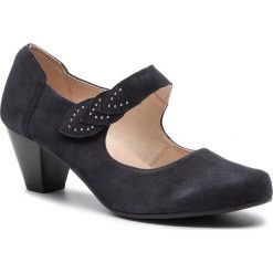 Półbuty CAPRICE - 9-24401-22 Ocean Suede 857. Niebieskie półbuty damskie Caprice, z aplikacjami, ze skóry, bez obcasa, na obcasie, bez zapięcia. W wyprzedaży za 179,00 zł.