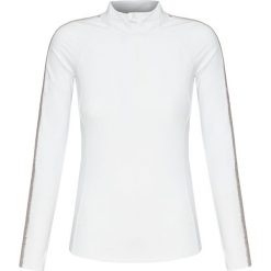 Golf KELLY BY SISSY DE MONTE CARLO KIM. Białe swetry damskie Kelly by Sissy de Monte Carlo, bez wzorów, z satyny, z krótkim rękawem, krótkie, bez kaptura. W wyprzedaży za 504,00 zł.