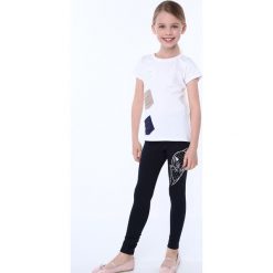 Legginsy dziewczęce: Legginsy dziewczęce z kotem granatowe NDZ8696