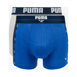 Puma 2-pack Bokserki Niebieski Szary. Szare bokserki męskie Puma, bez wzorów, z elastanu. Za 94,95 zł.