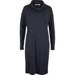 Sukienka shirtowa z golfem, długi rękaw bonprix szaro-czarny w paski. Szare sukienki damskie bonprix, w paski, z golfem, z długim rękawem, długie, maxi. Za 54,99 zł.