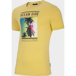 T-shirt męski TSM621 - jasny żółty - Outhorn. Żółte t-shirty męskie Outhorn, m, bez wzorów, z bawełny, bez kołnierzyka. Za 39,99 zł.