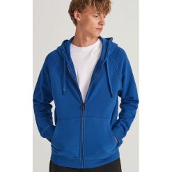 Rozpinana bluza z bawełny organicznej - Niebieski. Niebieskie bluzy męskie Reserved, s, bez wzorów, z bawełny, bez kołnierzyka, bez rękawów, bez kaptura. Za 99,99 zł.