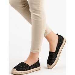 KORONKOWE ESPADRYLE. Czarne baleriny damskie SWEET SHOES, bez wzorów, z koronki, bez obcasa. Za 41,00 zł.
