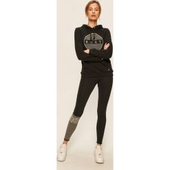 Roxy - Bluza. Czarne bluzy damskie Roxy, s, z nadrukiem, z bawełny, bez rękawów, z kapturem. W wyprzedaży za 179,90 zł.