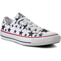Trampki CONVERSE - Ct oX 147120C White/Black. Białe półbuty damskie Converse, bez wzorów, z tworzywa sztucznego, na sznurówki. W wyprzedaży za 189,00 zł.