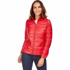 Kurtka puchowa w kolorze czerwonym. Czerwone kurtki damskie pikowane marki Snowie Collection, s, z puchu. W wyprzedaży za 159,95 zł.