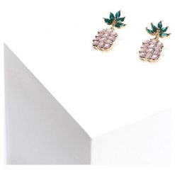 Kolczyki damskie: Różowe Kolczyki Crystal Pineapple