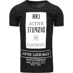 T-shirty męskie z nadrukiem: T-shirt męski z nadrukiem grafitowy (rx2185)