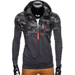 Bluzy męskie: BLUZA MĘSKA ROZPINANA Z KAPTUREM B800 - GRAFITOWA