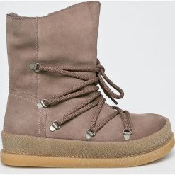 Birkenstock - Śniegowce. Brązowe śniegowce damskie marki Birkenstock, ze skóry, na sznurówki. W wyprzedaży za 429,90 zł.