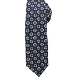 Modny i Elegancki Krawat Alties - Granat w Duże Grochy KRALTS0154. Niebieskie krawaty męskie Alties, w grochy, z tkaniny, eleganckie. Za 40,00 zł.