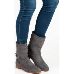 Zamszowe botki boho HAILEY. Szare botki damskie na zamek WEIDE, z zamszu, boho. Za 129,90 zł.