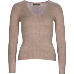 Sweter w kolorze beżowym. Brązowe swetry damskie Cachemire and Co, s, bez wzorów, z kaszmiru, bez rękawów, bez kaptura. W wyprzedaży za 131,95 zł.