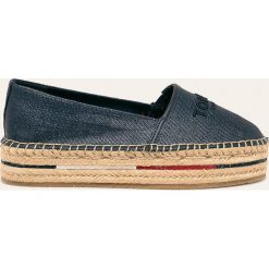 Tommy Hilfiger - Espadryle. Niebieskie espadryle damskie TOMMY HILFIGER, bez wzorów, z gumy, bez obcasa, na obcasie. Za 359,90 zł.