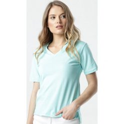 Jasnoniebieski T-shirt Sada. Zielone bluzki damskie Born2be, s, bez wzorów, bez kołnierzyka, bez rękawów. W wyprzedaży za 54,99 zł.