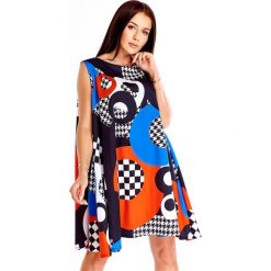 Wzorzysta sukienka. Sukienki damskie Made in Poland, xl, bez wzorów, z bawełny, bez kołnierzyka, bez rękawów. Za 359,00 zł.