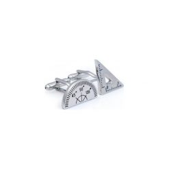 Spinki do mankietów - przybory geometryczne U190. Szare spinki do mankietów męskie Modini Moda Męska, ze stali. Za 49,50 zł.