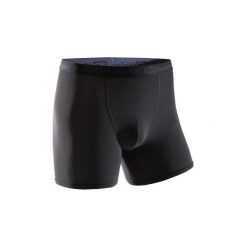 Bokserki do biegania męskie. Czarne bokserki męskie KALENJI, bez wzorów, z elastanu. Za 14,99 zł.