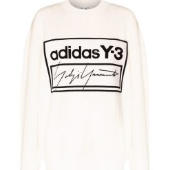 Sweter Y-3. Brązowe swetry damskie Y-3, z nadrukiem, z wełny, bez rękawów, bez kaptura. W wyprzedaży za 990,00 zł.