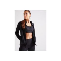 Bluza na zamek fitness kardio 900 damska. Czarne bluzy sportowe damskie DOMYOS, bez wzorów, z elastanu, bez rękawów, bez kaptura, na fitness i siłownię. Za 119,99 zł.