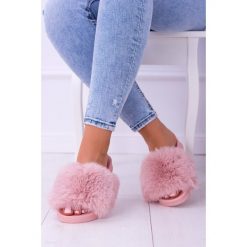 Lu Boo Damskie Klapki Z Futerkiem Różowe Fur XXL. Różowe klapki damskie Tagless, bez wzorów, z materiału, bez obcasa. Za 69,00 zł.