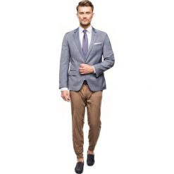 Marynarka maroni niebieski regular fit. Niebieskie marynarki męskie Recman, m, bez wzorów. Za 389,99 zł.