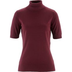 Sweter z golfem, krótki rękaw bonprix czerwony klonowy. Czerwone golfy damskie bonprix, z krótkim rękawem. Za 32,99 zł.