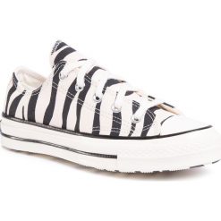 Trampki CONVERSE - Chuck 70 Ox Black 167811C Black/Griege Unble. Białe półbuty damskie Converse, bez wzorów, z gumy, bez obcasa, na płaskiej podeszwie, bez zapięcia. Za 379,00 zł.