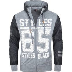 Bluza męska na suwak z kapturem szara Recea. Szare bluzy męskie Recea, m, bez wzorów, z bawełny, z kapturem, bez rękawów, z kapturem. Za 59,43 zł.