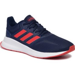 Buty adidas - Runfalcon K F36543 Dkblue/Actred/Cblack. Niebieskie buty sportowe damskie Adidas, z materiału, sportowe, do biegania. W wyprzedaży za 139,00 zł.