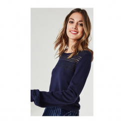 Sweter damski. Szare bez kategorii Promod, z dzianiny, z dekoltem na plecach. Za 139,90 zł.
